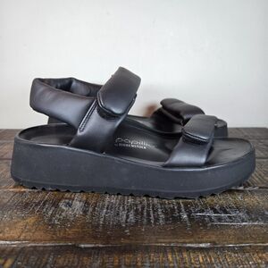 Papillio Theda Ecru Womens 8 Mens 6 EU 39 Narrow Platform Sandals Black